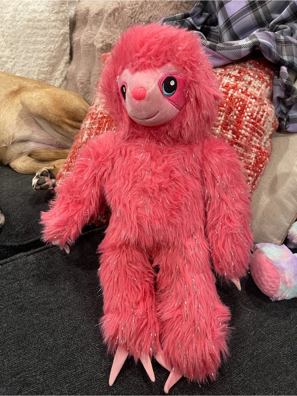 Build a bear pink sloth plush